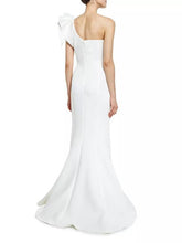 One-shoulder Falbala Sleeve Evening Dress